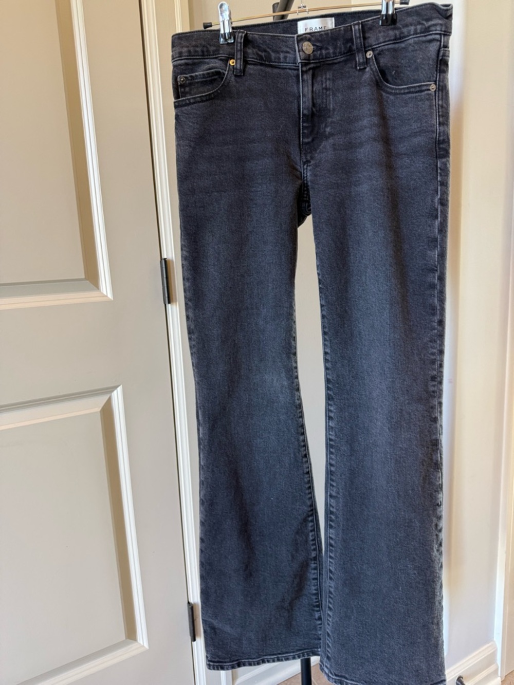 Frame Denim Women's Flare Jeans in Washed Black